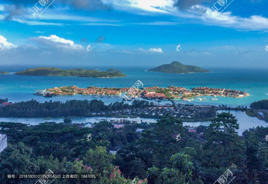 塞舌尔马埃岛全景俯视图
