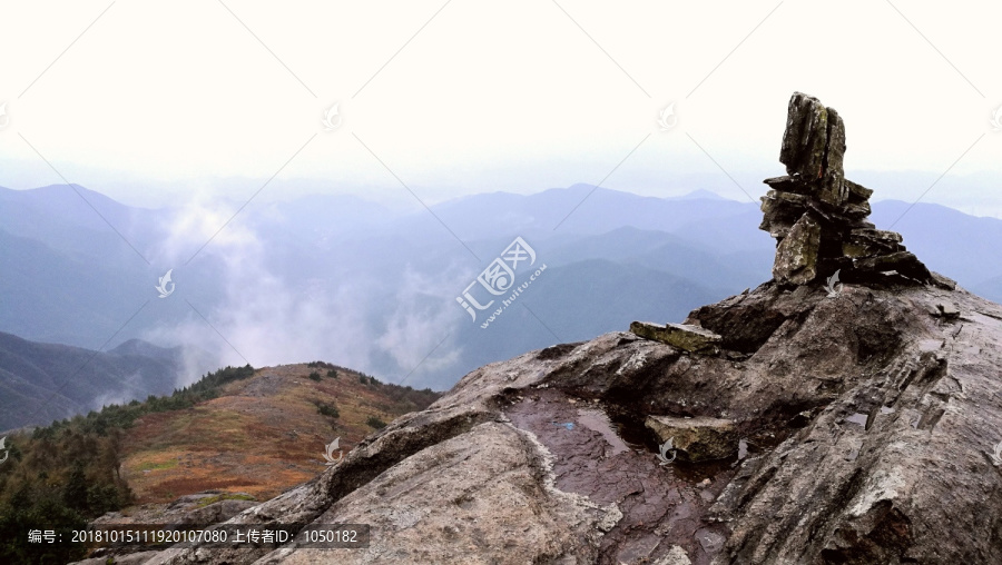 宁波宁海茶山磨柱峰风光