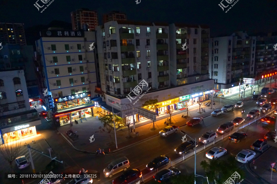 珠海三灶镇街道夜景