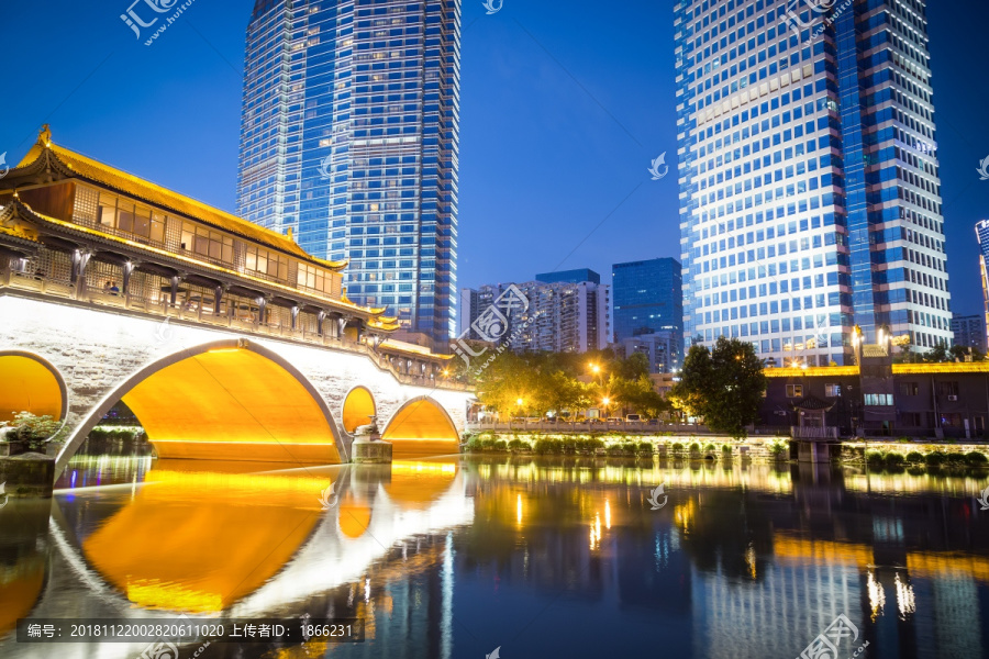 成都锦江安顺廊桥夜景