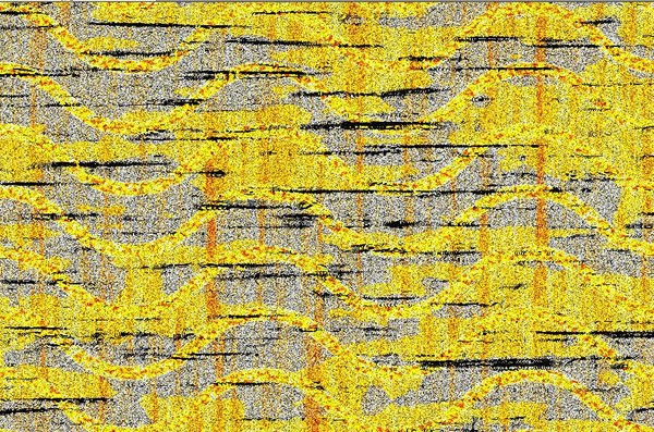 黄色波浪抽象地毯背景