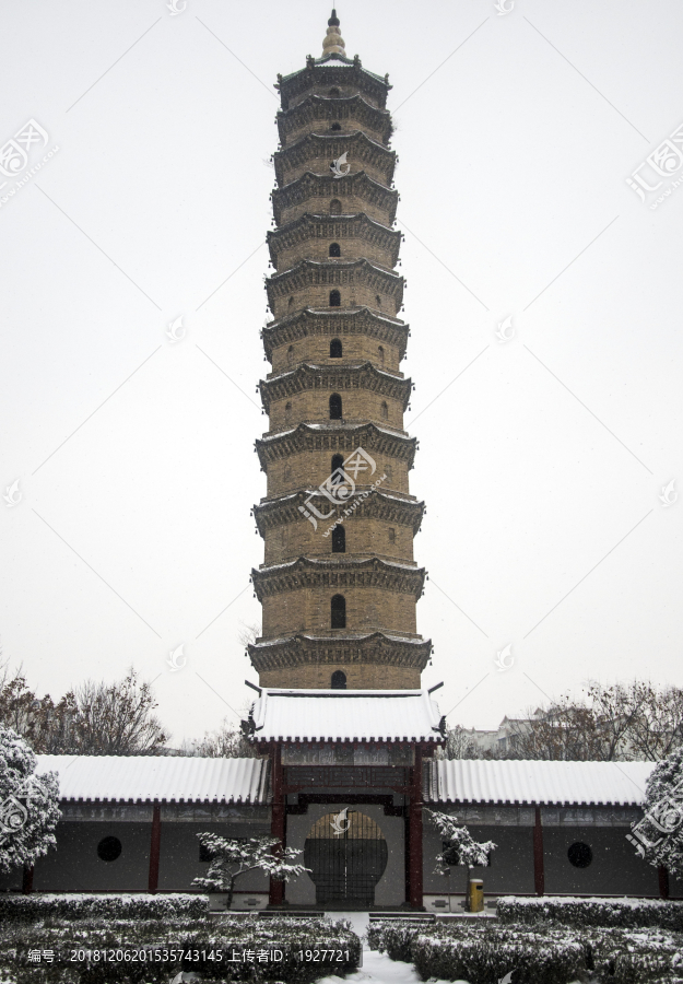 许昌文峰塔雪景