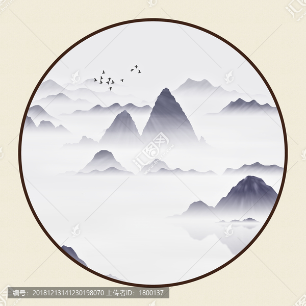 家庭原创风格画高山流水画