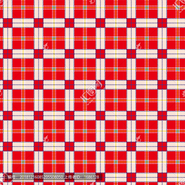 红色格子花纹布纹