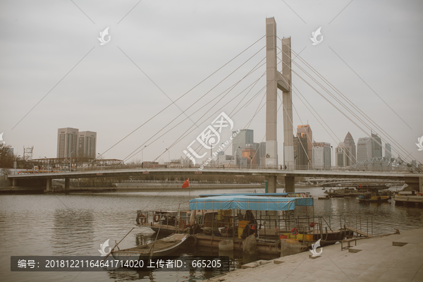海河两岸刘庄浮桥
