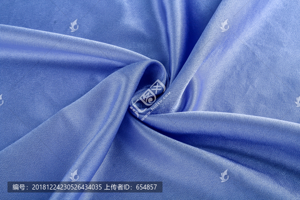 蓝色纯色棉纺质地窗帘布背景
