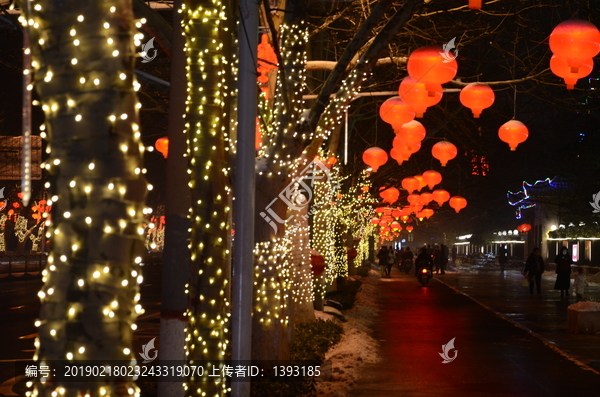 春节街夜景道
