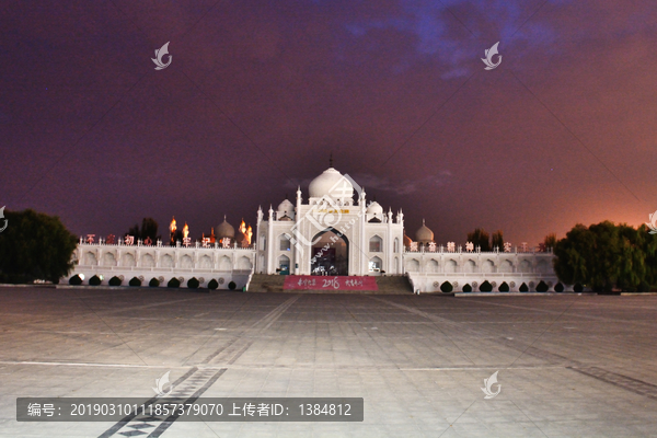 宁夏回族清真寺夜景