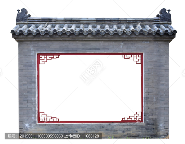 中式院墙青瓦白墙