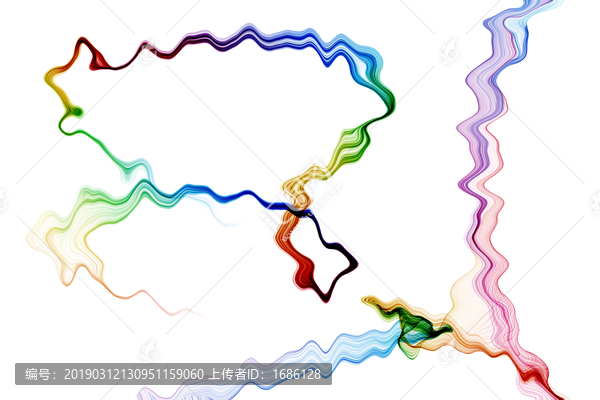 创意彩色动感波浪线条曲线彩色飘
