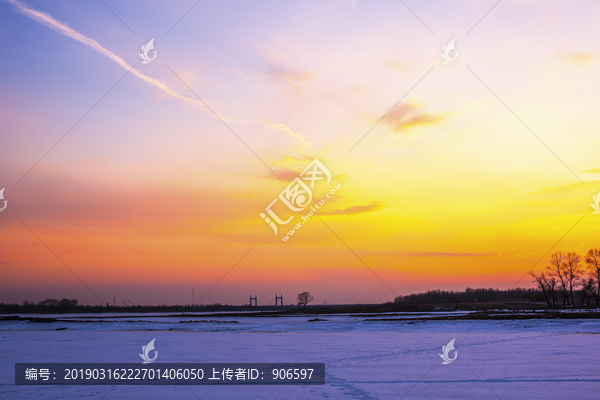 夕阳冬雪