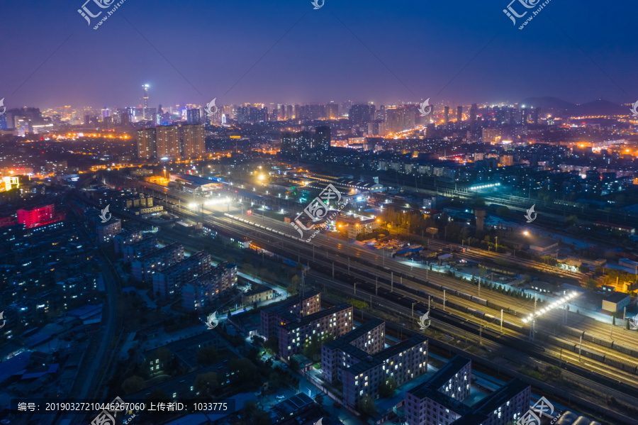 航拍徐州市城市夜景