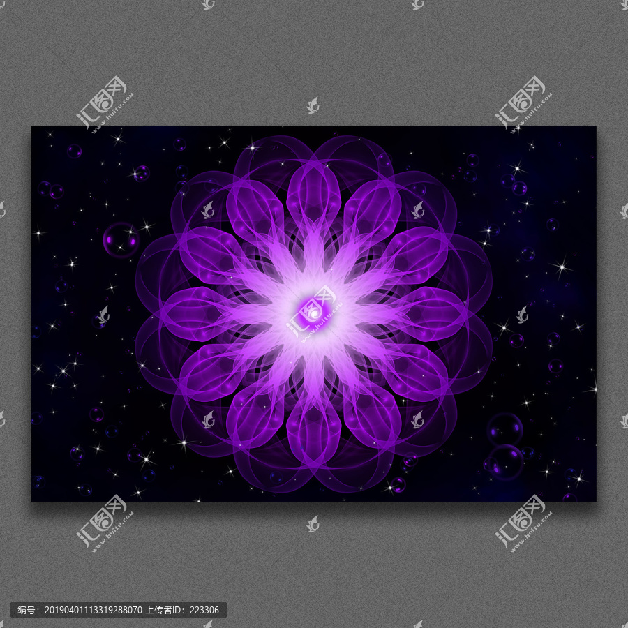 紫色星空梦幻花朵