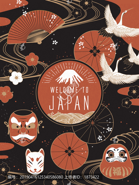 日本文化旅游明信片