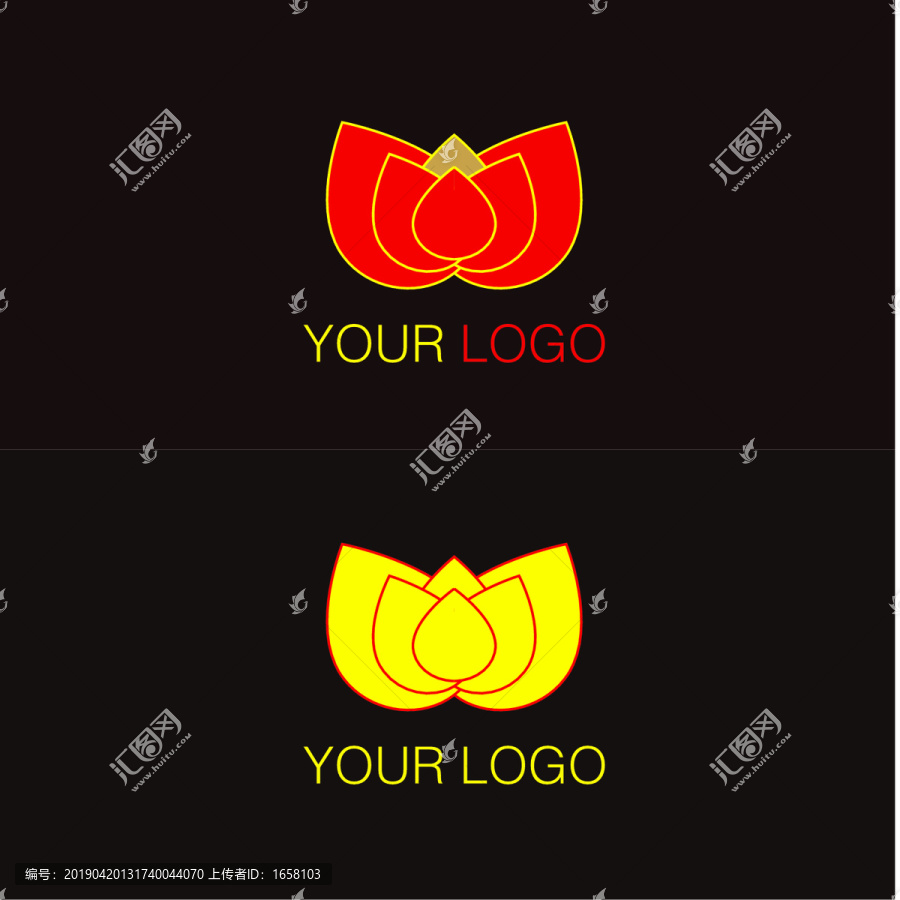 莲花标志logo设计