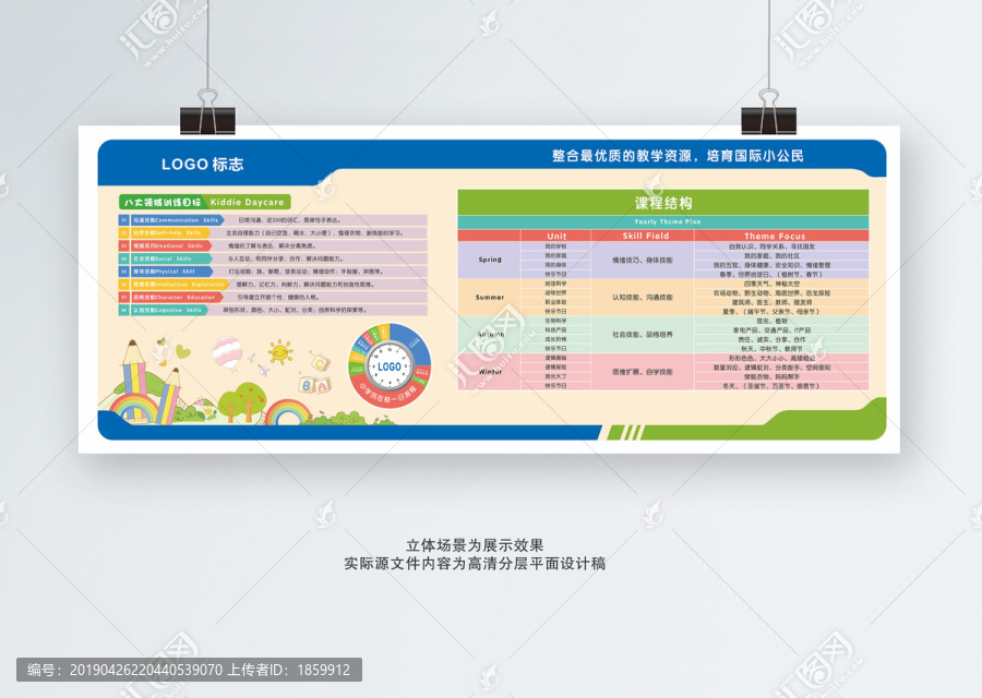 儿童英语早教教育培训展板文化墙