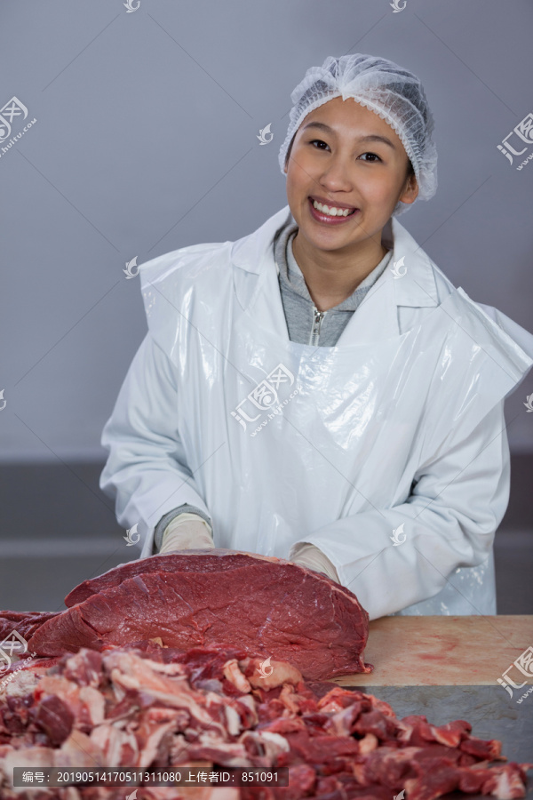肉厂工作台面生肉肉店中段