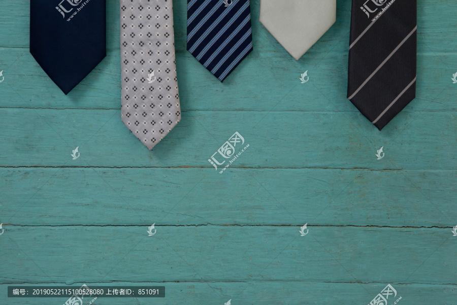 各种领带的特写镜头