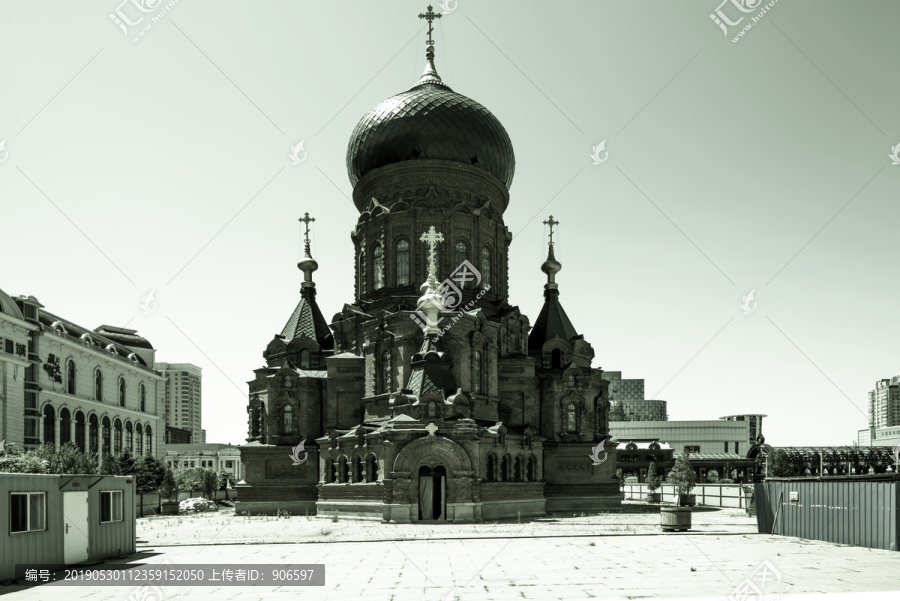 哈尔滨老照片索菲亚教堂