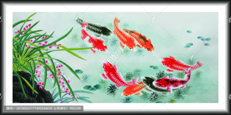 兰花鲤鱼图