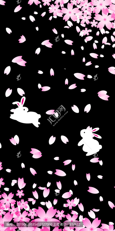 粉樱花兔子手机壳
