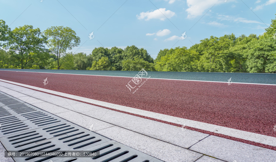 户外公路和绿树林
