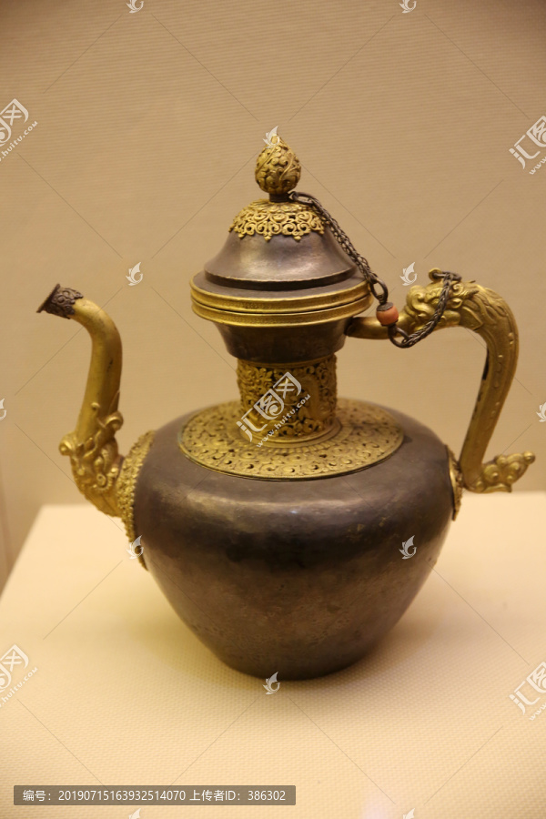 铜酥油茶壶