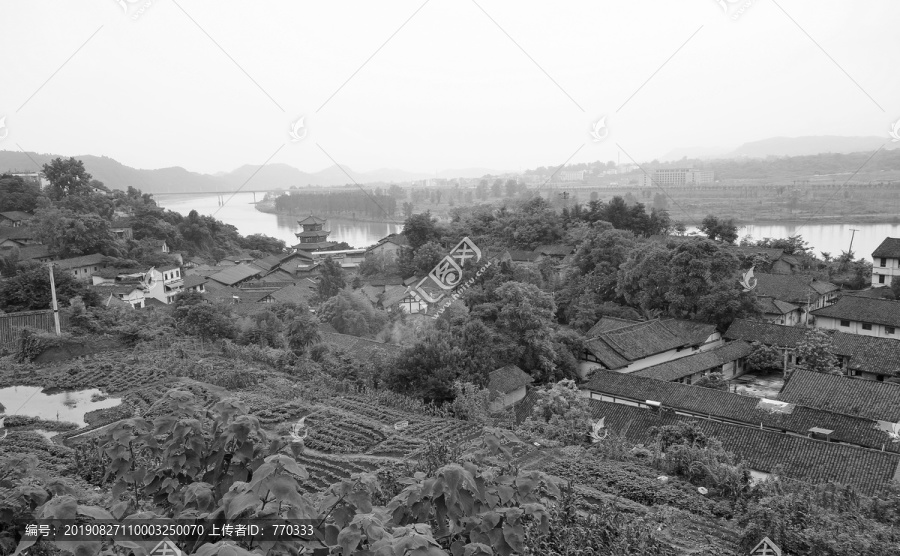 蓬安周子古镇全景