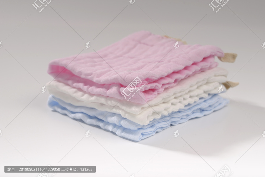 纯色婴儿全棉纱布方巾