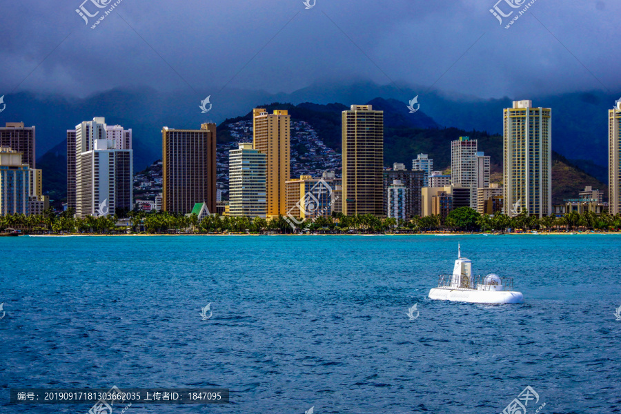 夏威夷檀香山城市风光