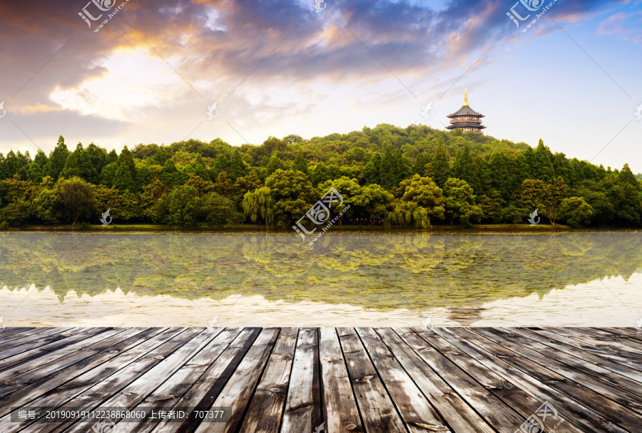 杭州西湖雷峰塔景观