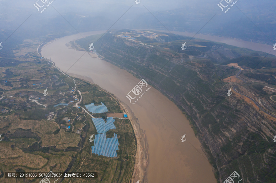 航拍黄河乾坤湾太极湾