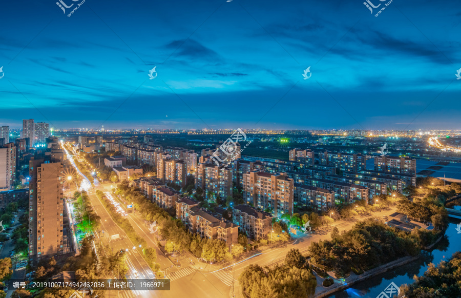 上海城郊城市夜景