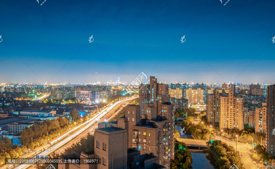 上海城郊城市夜景