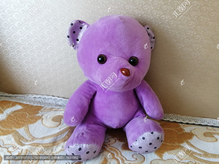 毛绒玩具紫色小熊