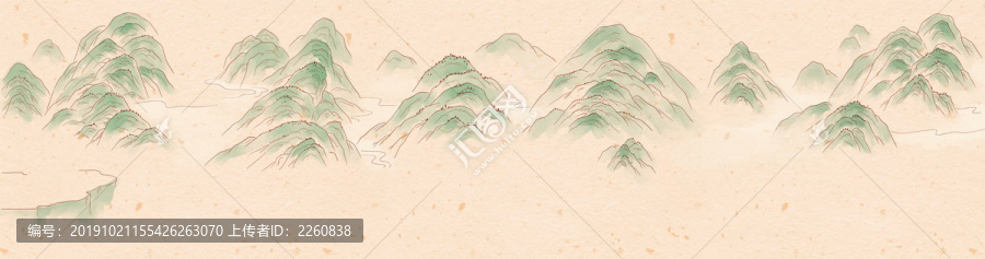 中国风山水背景插画