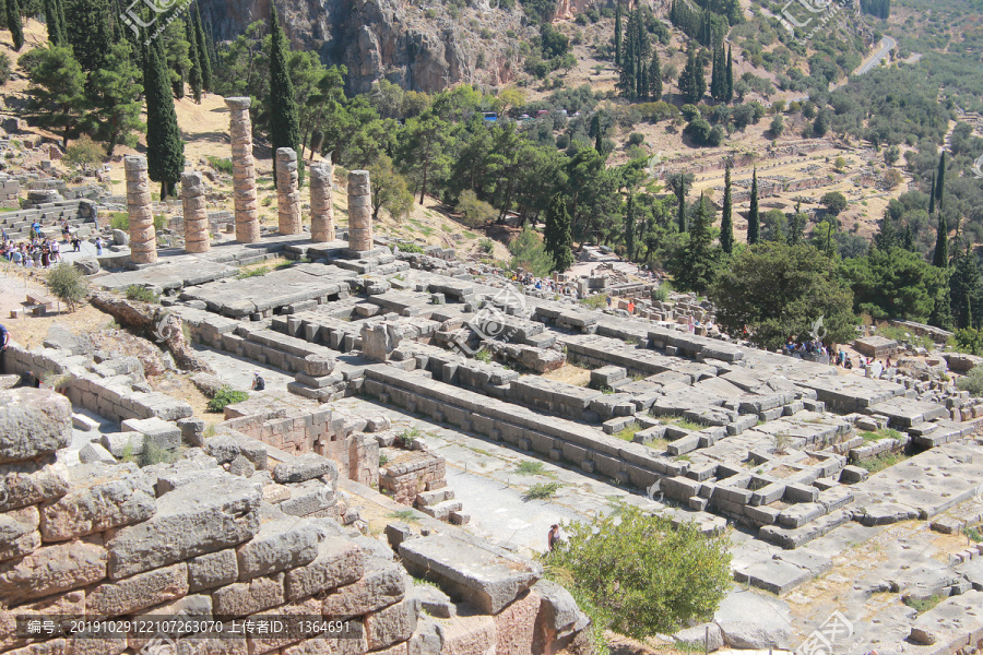 古希腊德尔菲神庙遗址遗迹