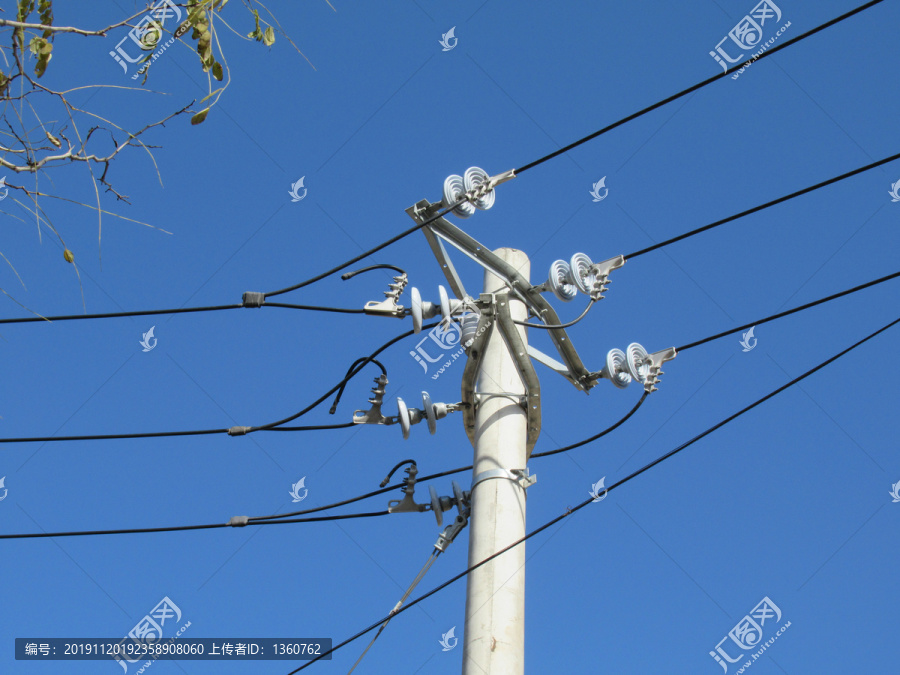 电线杆室外电线杆架线安装绑扎方