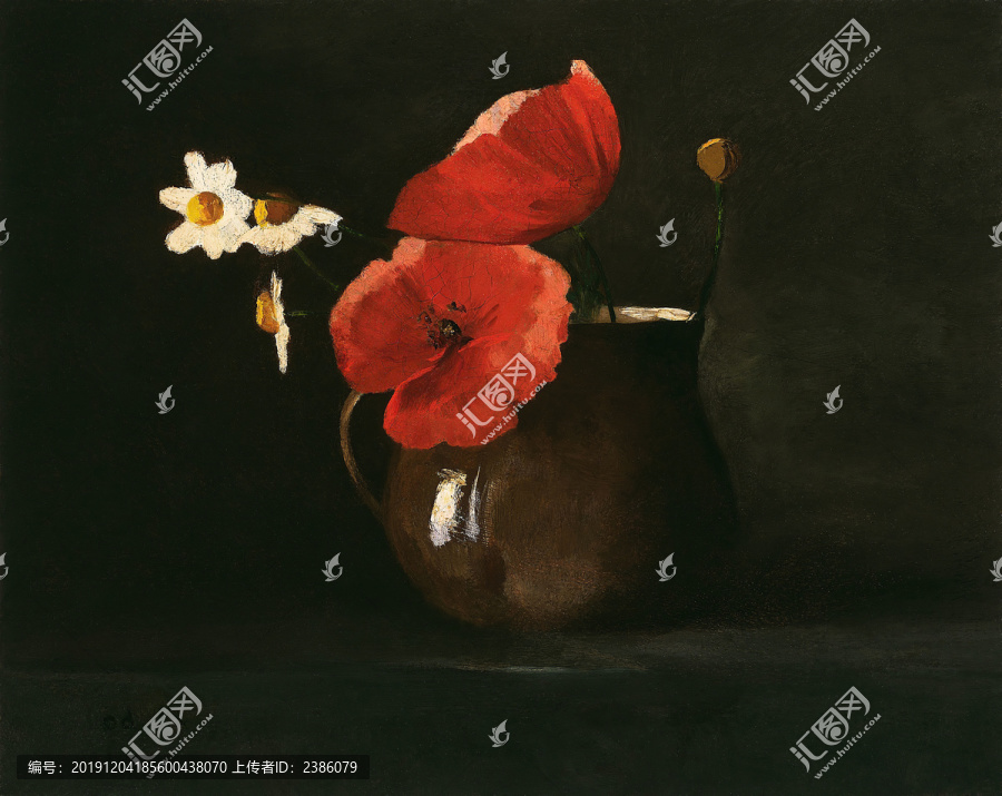 奥迪隆·雷东罂粟和雏菊