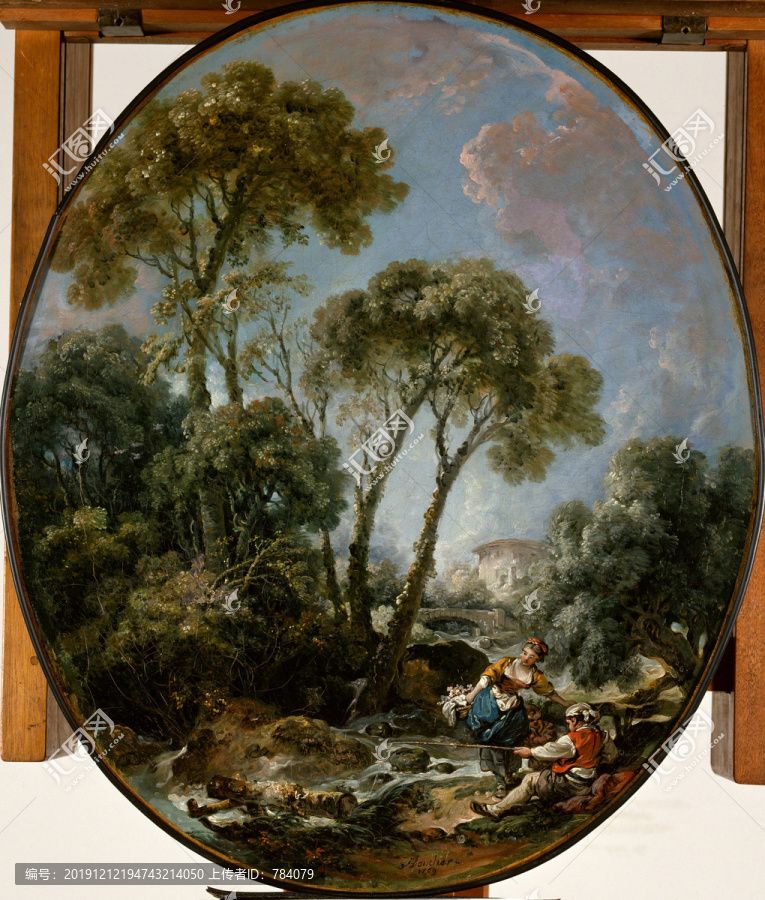 弗朗索瓦·布歇与一位渔夫和一位年轻女子的风景