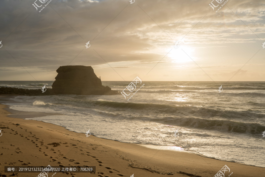 葡萄牙大西洋海岸线黄昏风景