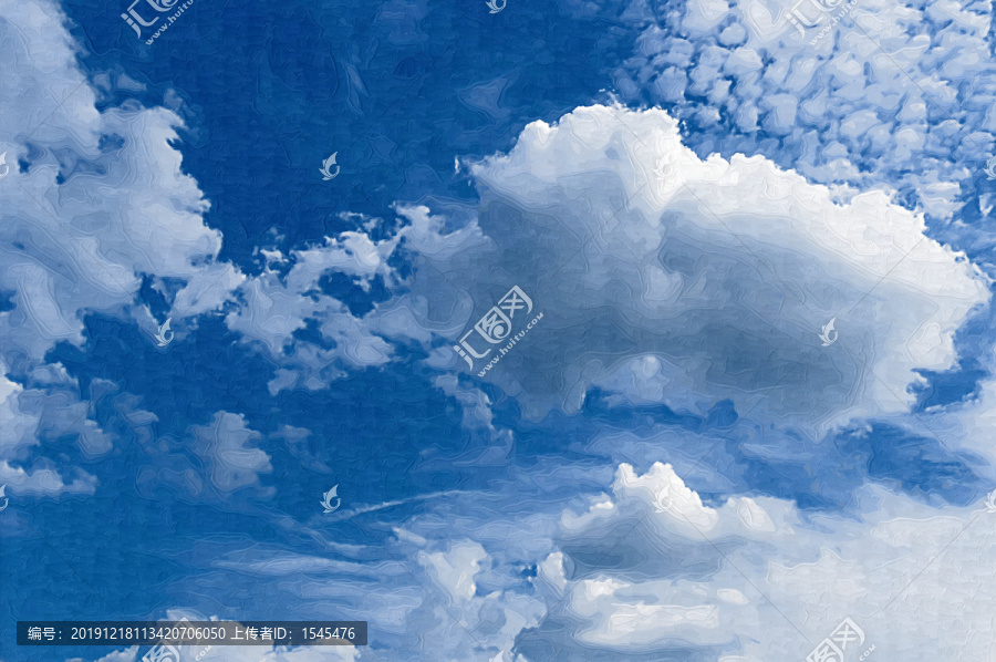 蓝天白云油画