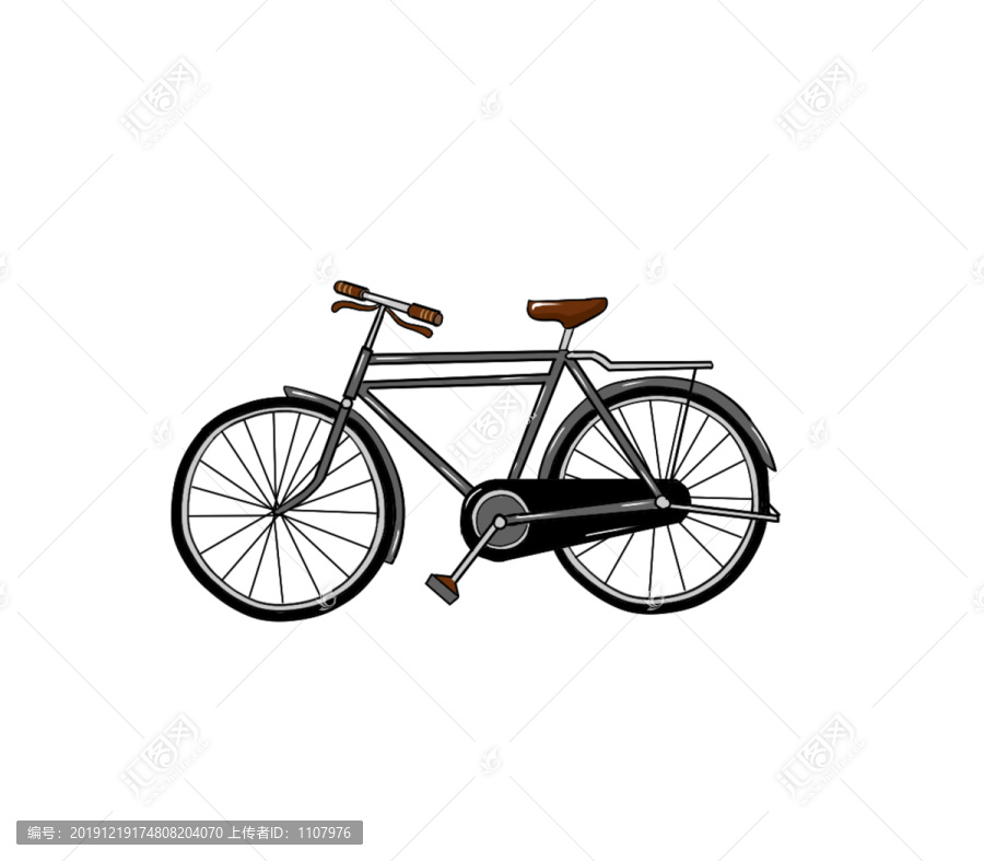 手绘插画自行车