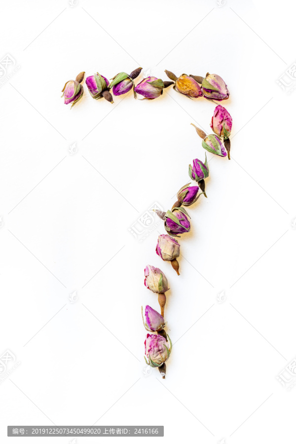 花朵素材数字7花瓣字母贺卡用图