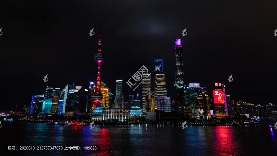 上海陆家嘴新年夜景