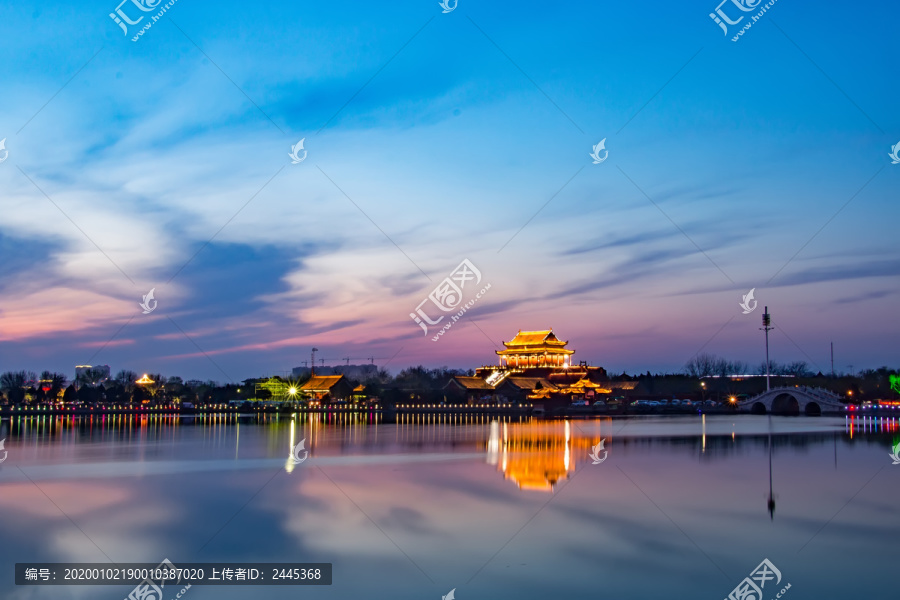 开封龙亭夜景全景