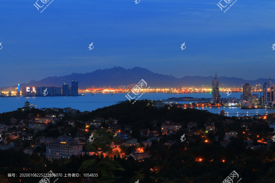 青岛城市风光胶州湾夜景