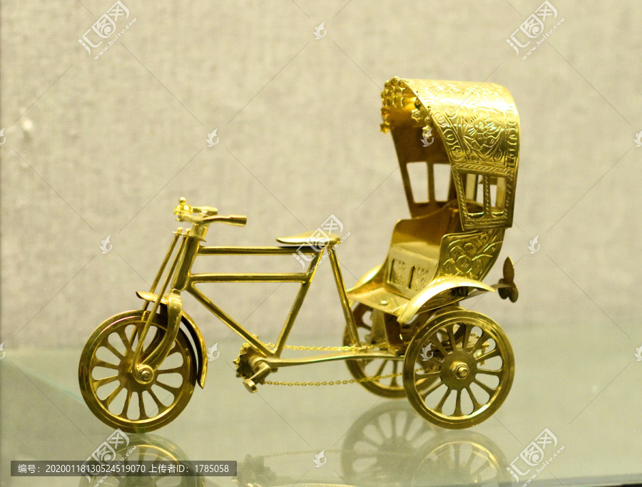 铜三轮车模型