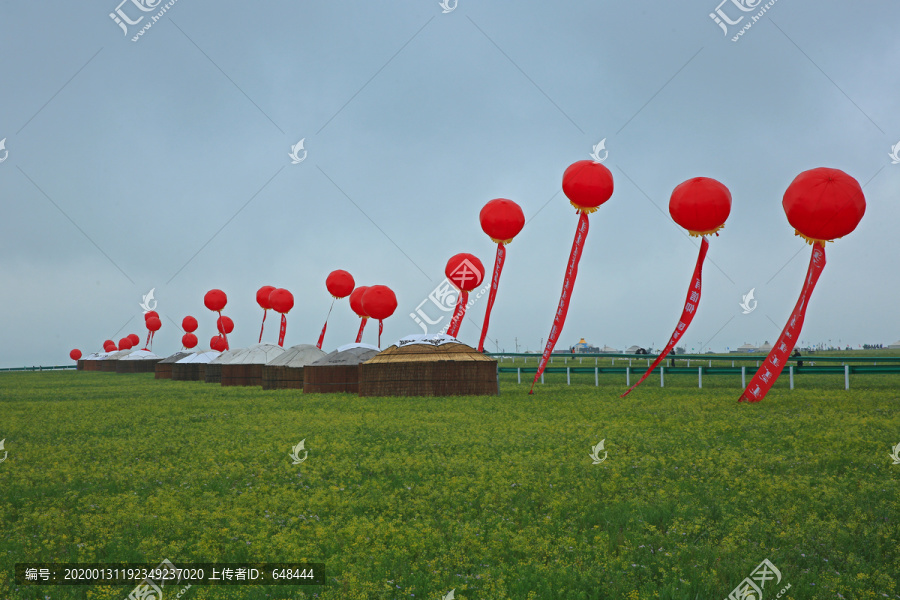 草原上空的氢气球