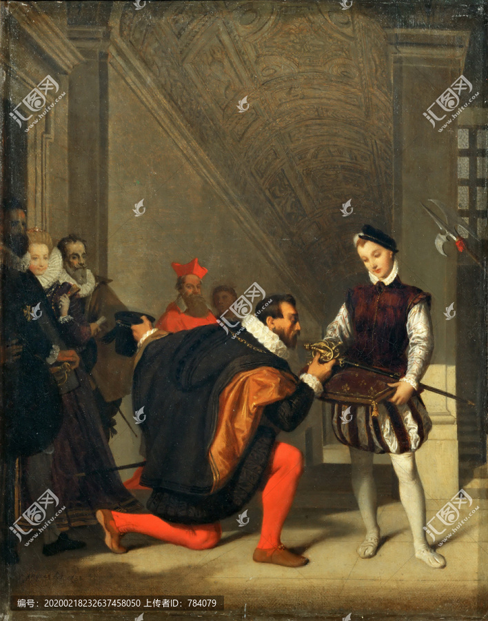 让·奥古斯特·多米尼克·安格尔唐佩德罗亲吻亨利一世的宝剑